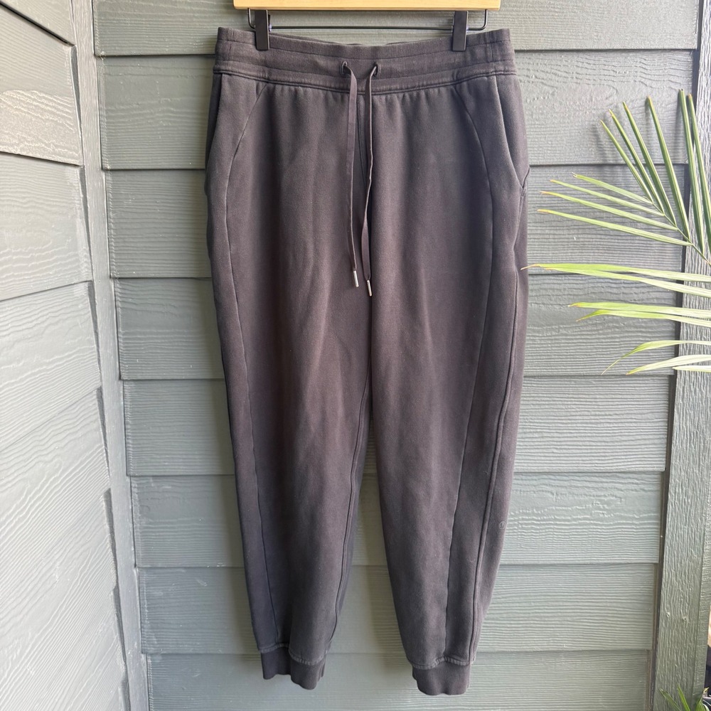 Lululemon Black Fleece Jogger Sweatpants Drawstring Tapered Women's Size 10